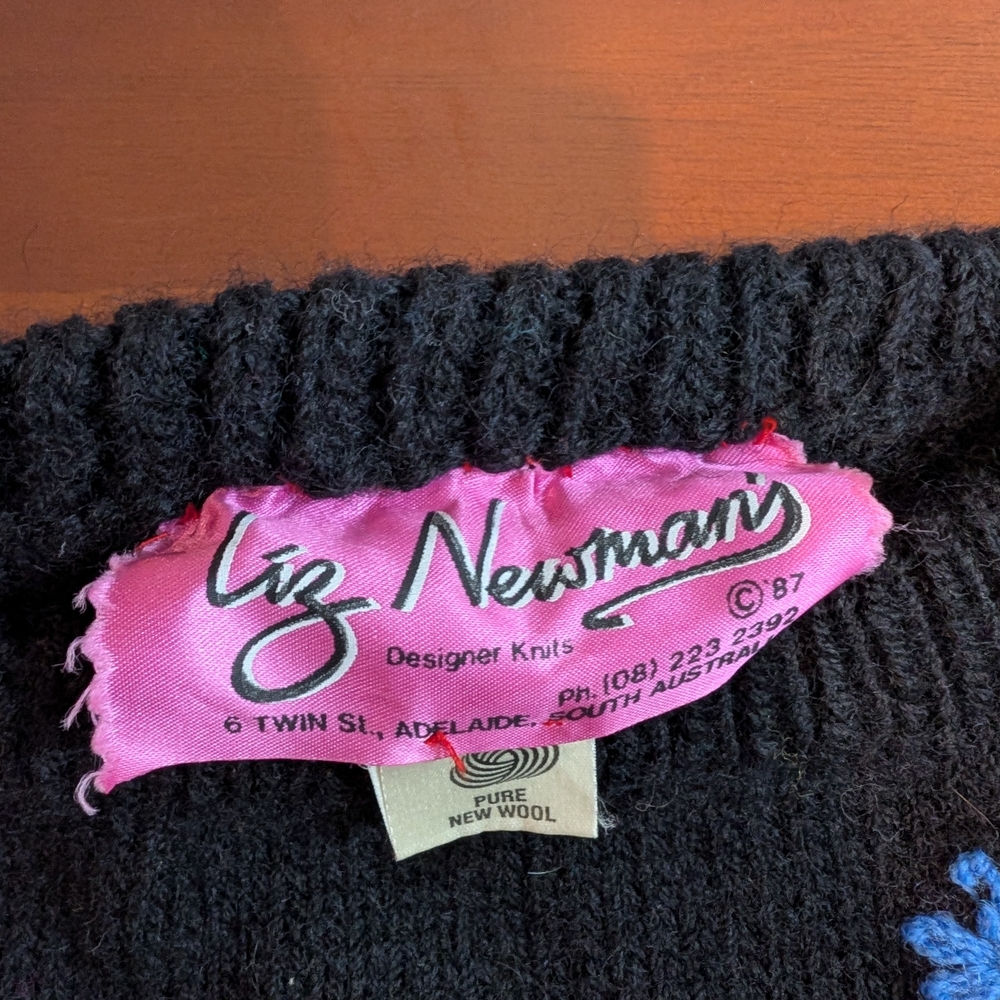 Floral Patterned Black Sweater - image 2